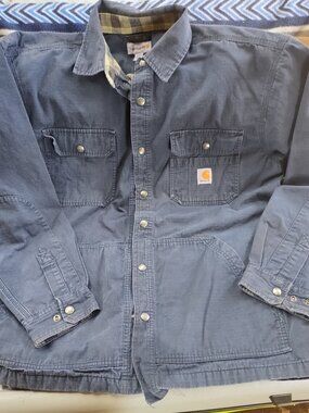 Vintage Men's Carhartt Canvas Flannel Lined Distressed Work Jacket